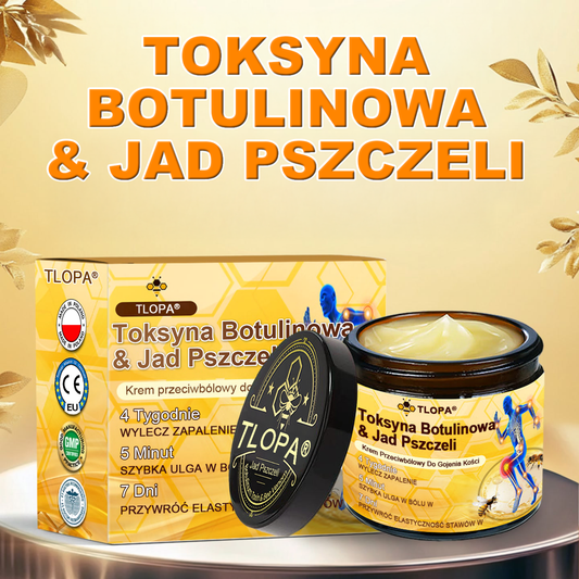 (Specjalnie dla osób starszych & polecane przez ortopedów) 🔥🔥 Krem TLOPA® z Toksyną Botulinową i Jadem Pszczelim – Przeciwbólowy i Regenerujący Kości 🐝🌿